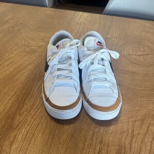 Nike Kids White and Brown Sneakers